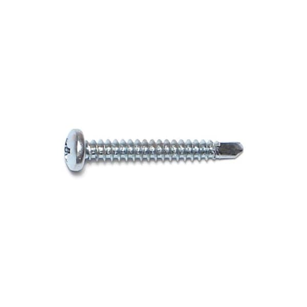 Midwest Fastener Self-Drilling Screw, #8 x 1-1/4 in, Zinc Plated Steel Pan Head Phillips Drive, 100 PK 03320 - main